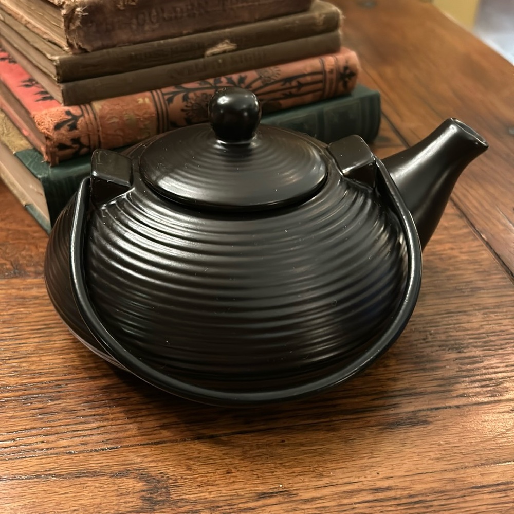 Asian Inspired Black Ceramic Tea Kettle